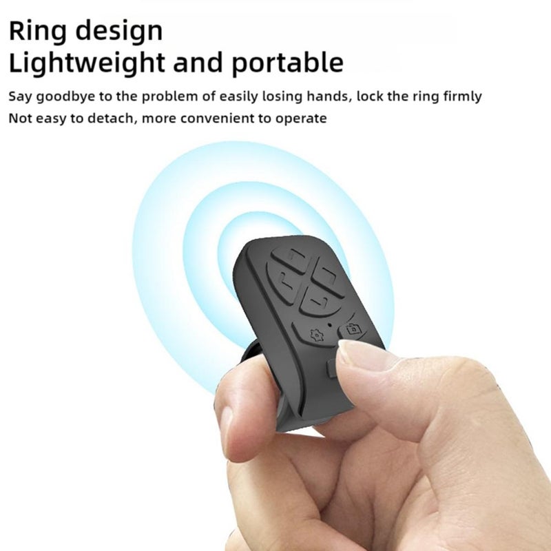 Fingertip Wireless Bluetooth Remote Control, E-book Page Turner,bluetooth 5.2 Ring Control,rechargeable, Camera Shutter, for Videos,photos,novels (White) - Image 2